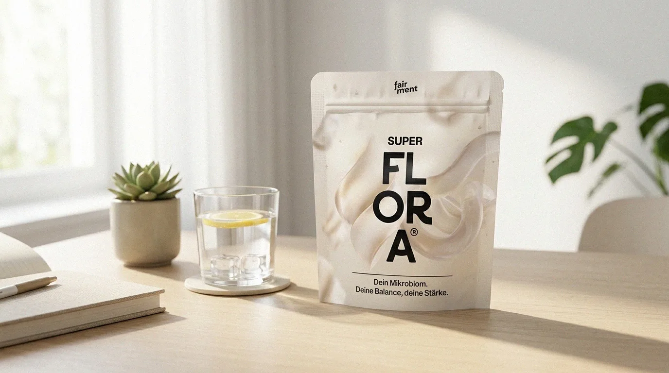 SuperFlora auf modernem Schreibtisch