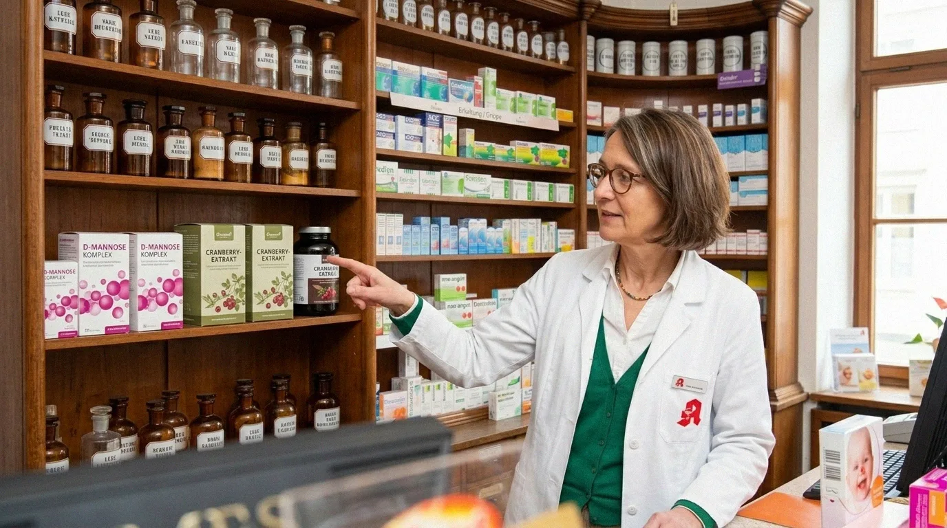 D-Mannose-Produkte im Apothekenregal